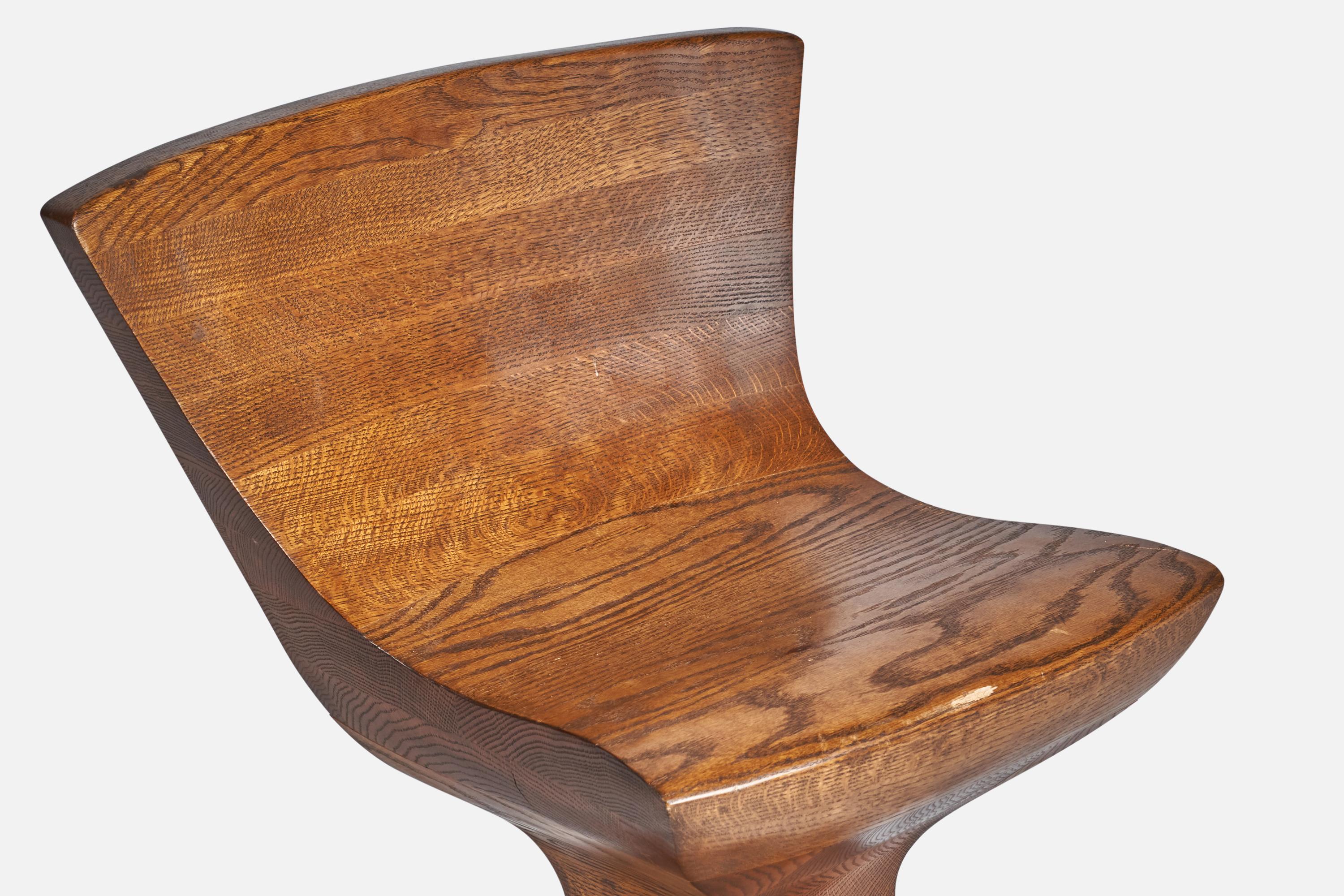 Fin du 20e siècle Designer américain, chaise d'appoint, Oak, États-Unis, années 1980 en vente