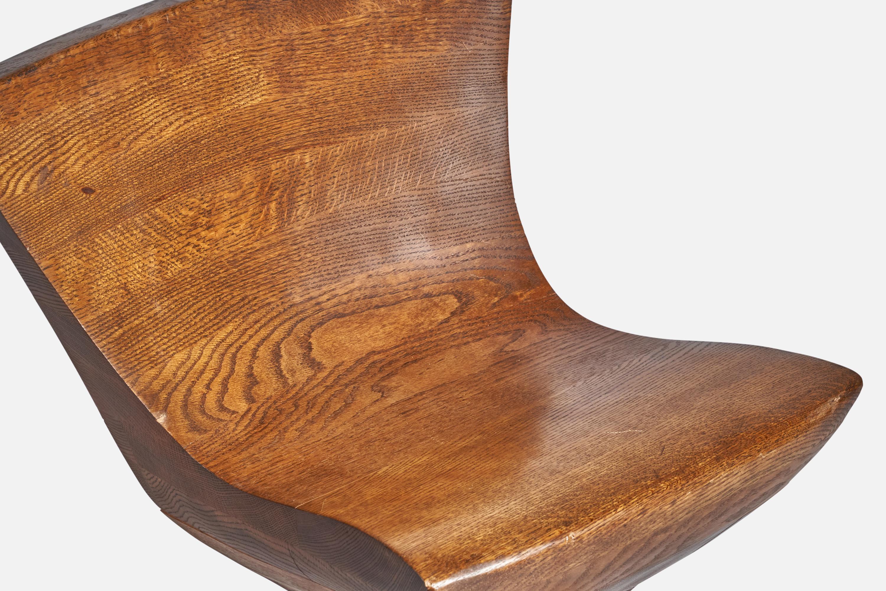 Diseñador americano, Silla auxiliar, Roble, EE.UU., Década de 1980 finales del siglo XX en venta