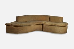 American Designer, Freeform Sofa, Green Fabric, USA, 1940s