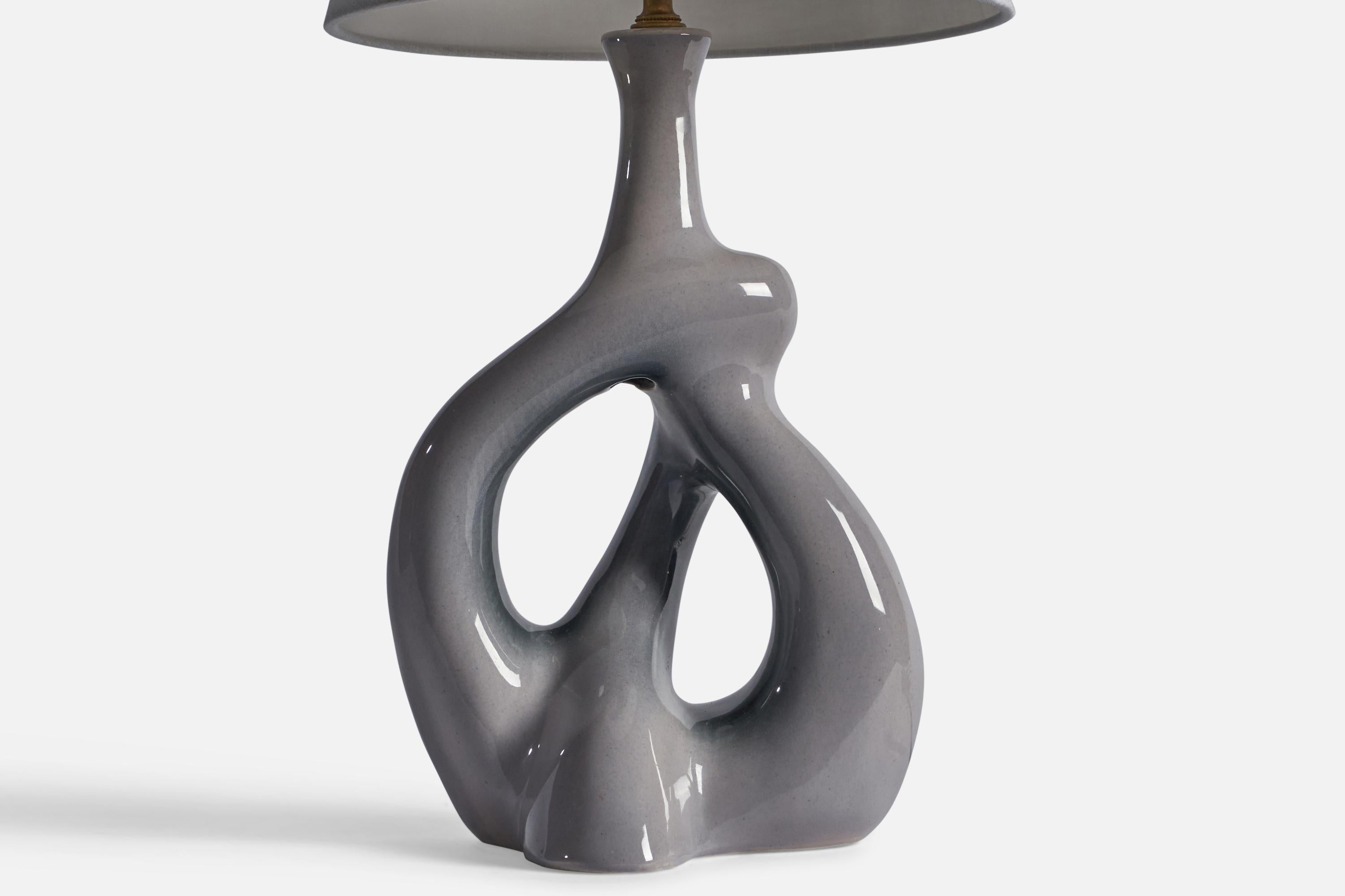 Mid-20th Century American Designer, Freeform Table Lamp, Ceramic, USA, 1950s For Sale