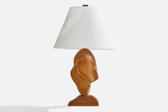 American Designer, Freeform Table Lamp, Oak, USA, 1950s
