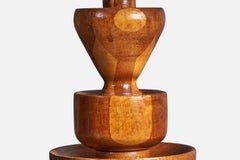 American Designer, Freeform Table Lamp, Solid Woods Rattan, United States, 1960s