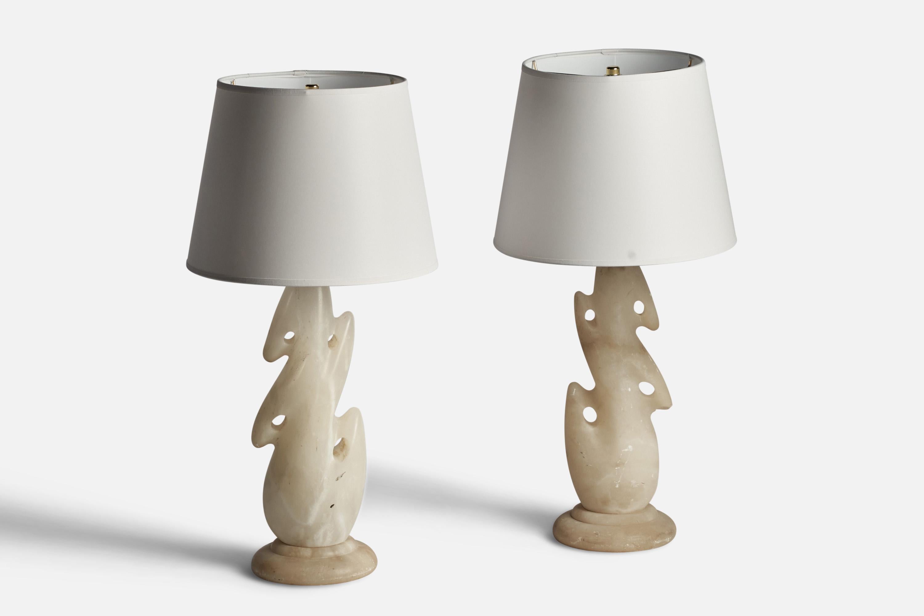 Mid-Century Modern American Designer, Freeform Table Lamps, Onyx, USA, 1950s For Sale
