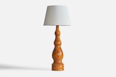 American Designer, Large Table Lamp, Maple, USA, 1950s