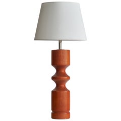 Designer américain, grande lampe de table, Oak, métal, États-Unis, années 1950