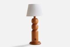 American Designer, Large Table Lamp, Pine, USA, 1960s