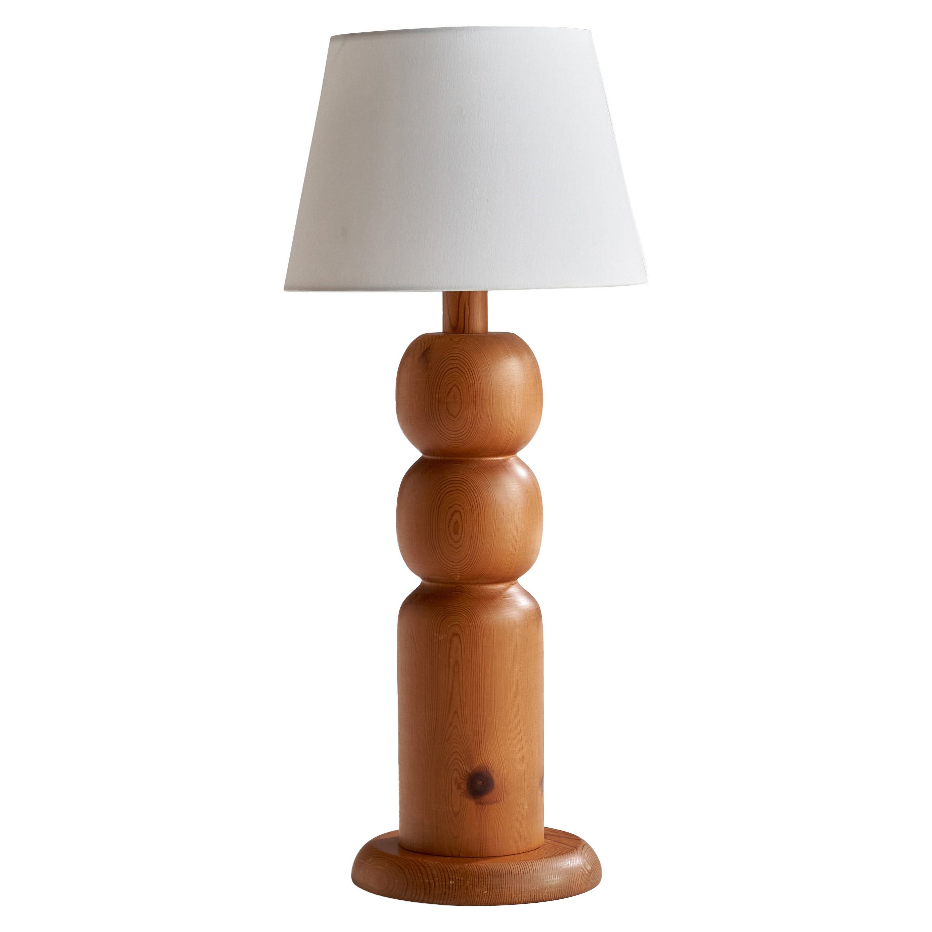 American Designer, Large Table Lamp, Pine, USA, 1960s For Sale