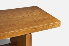 American Designer, Large Table, Oak, USA, 1950s