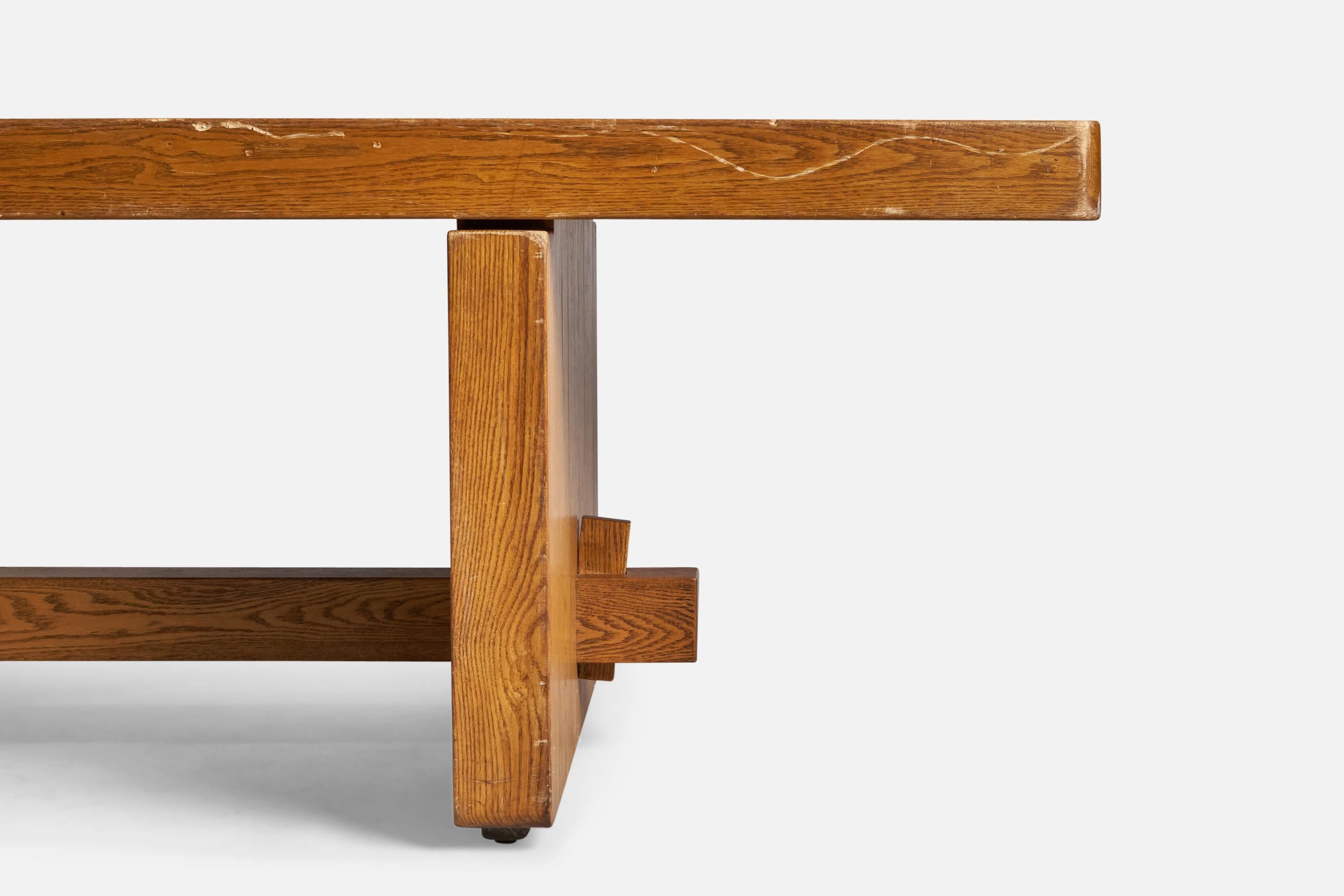 Mid-20th Century American Designer, Large Table, Oak, USA, 1950s For Sale