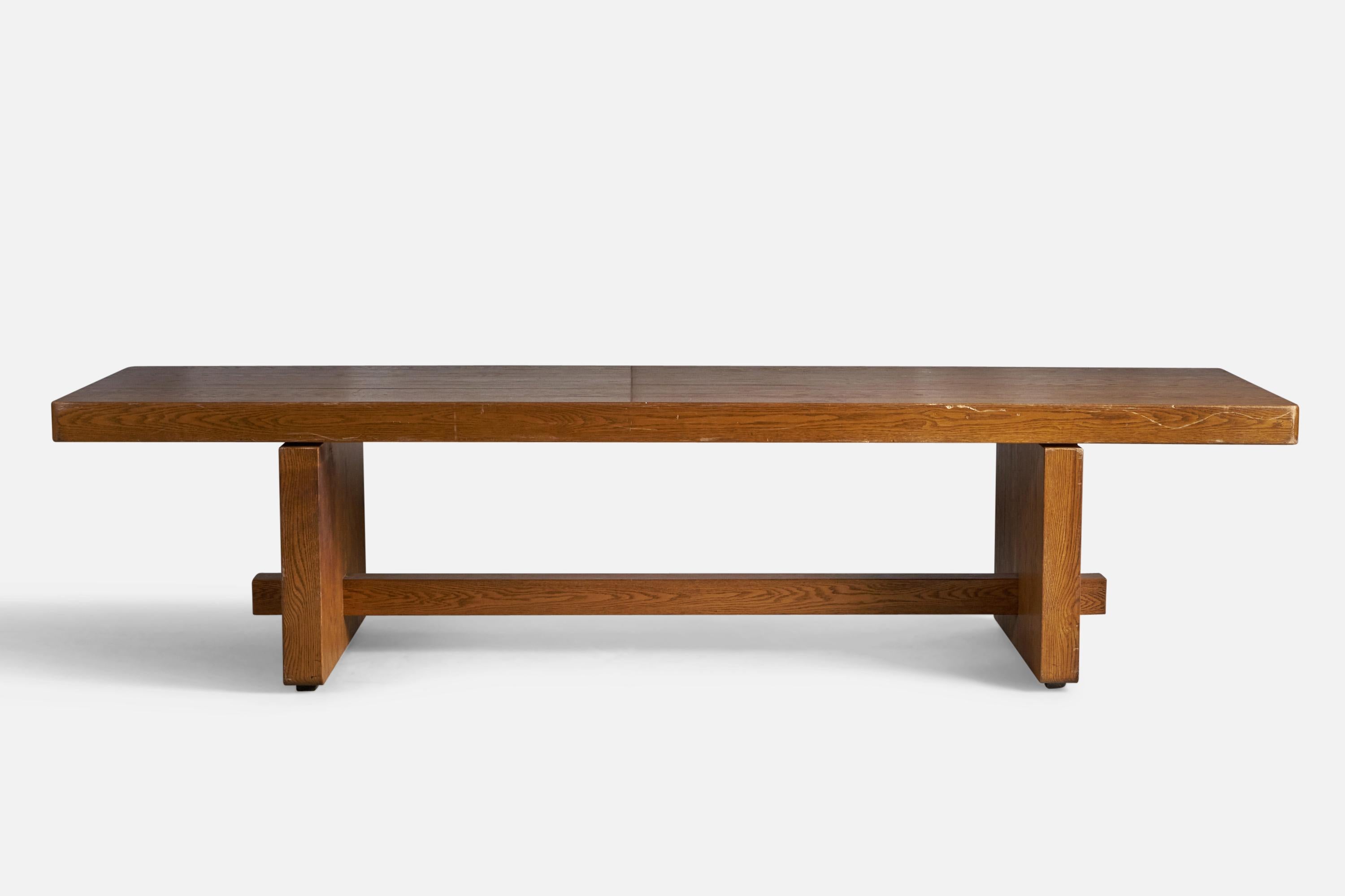 Chêne Designer américain, grande table, Oak, États-Unis, années 1950 en vente
