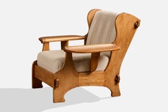 American Designer, Loung Chair, Wood, Fabric, USA, 1950s