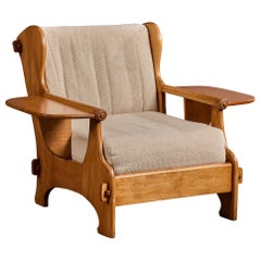 American Designer, Loung Chair, Wood, Fabric, USA, 1950s