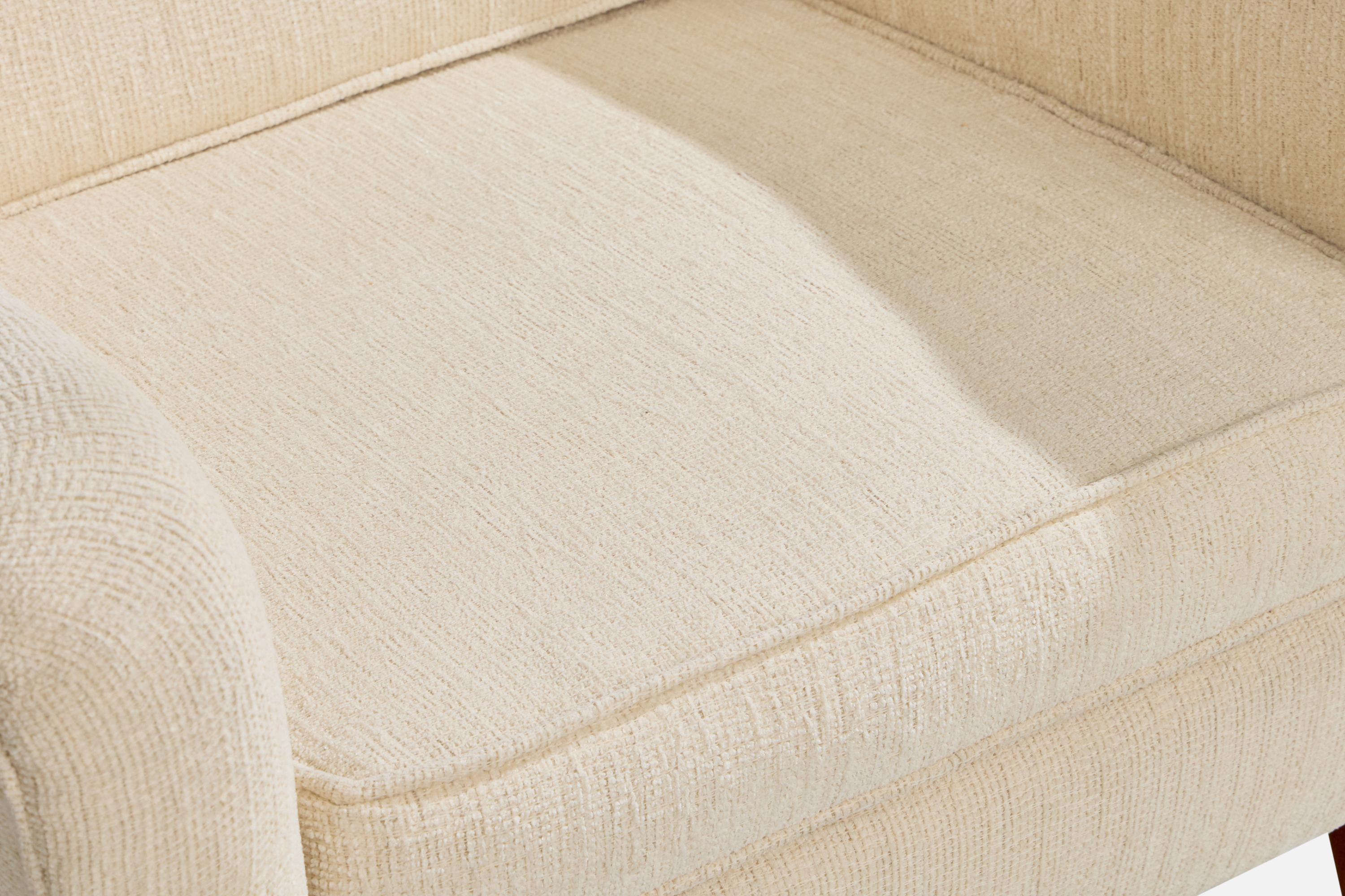 American Designer, Lounge Chair, Fabric, Oak, USA, 1950s For Sale 7