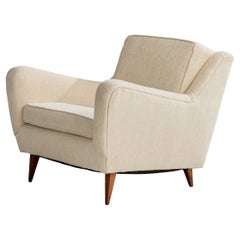 American Designer, Lounge Chair, Fabric, Oak, USA, 1950s