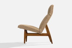 American Designer, Lounge Chair, Fabric, Wood, USA, 1950s