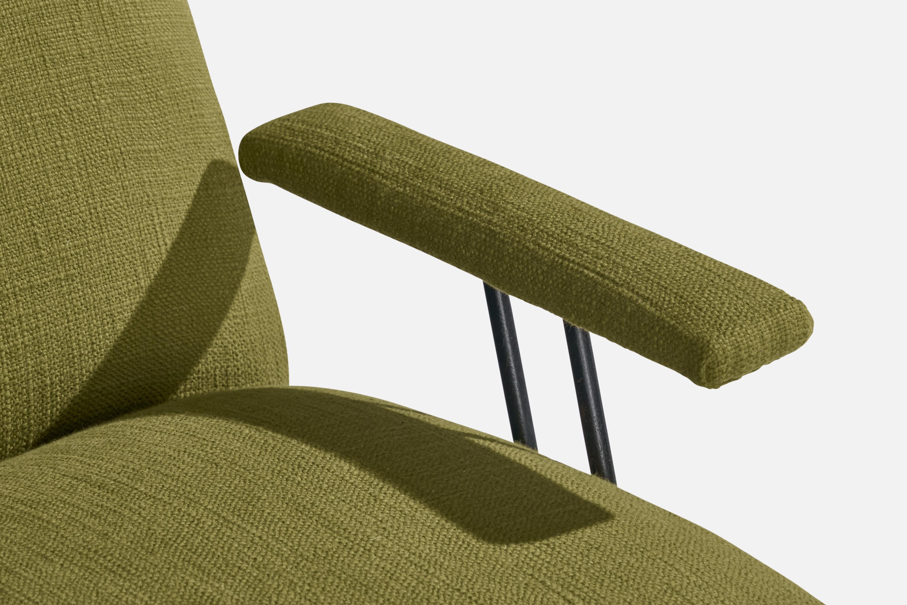 Designer américain, chaise longue, fer, tissu, États-Unis, années 1950 en vente 4
