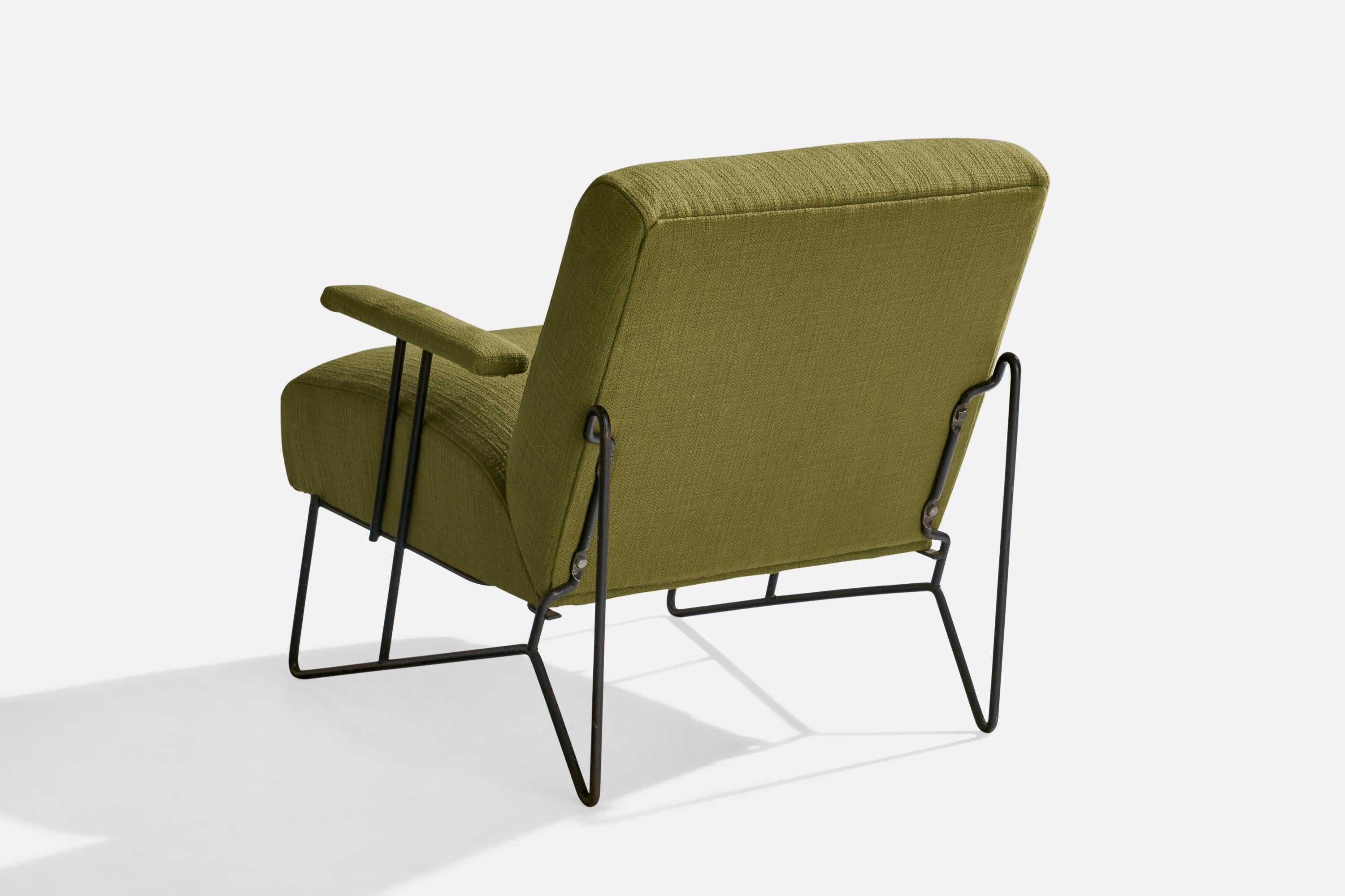 Américain Designer américain, chaise longue, fer, tissu, États-Unis, années 1950 en vente