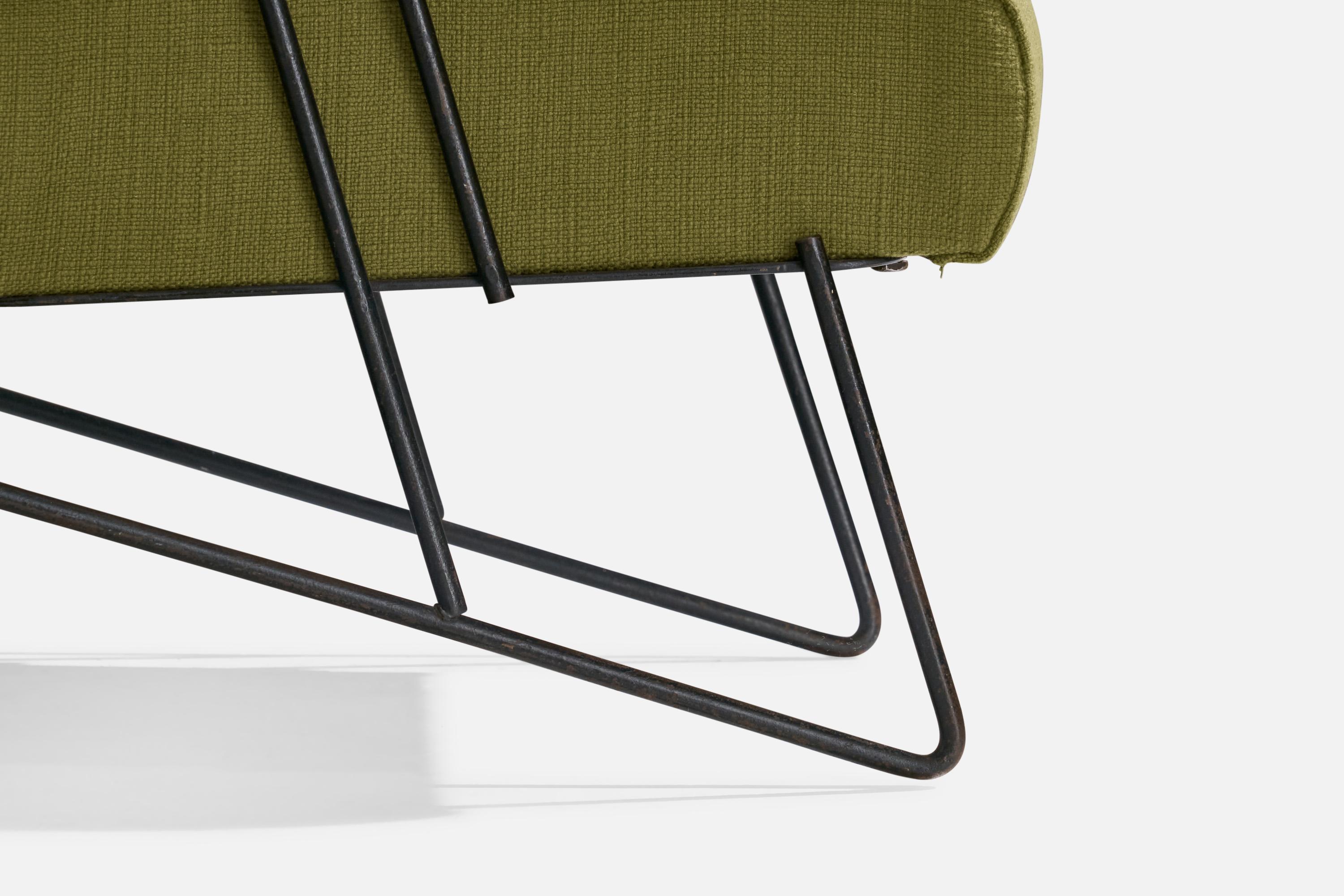 Tissu Designer américain, chaise longue, fer, tissu, États-Unis, années 1950 en vente