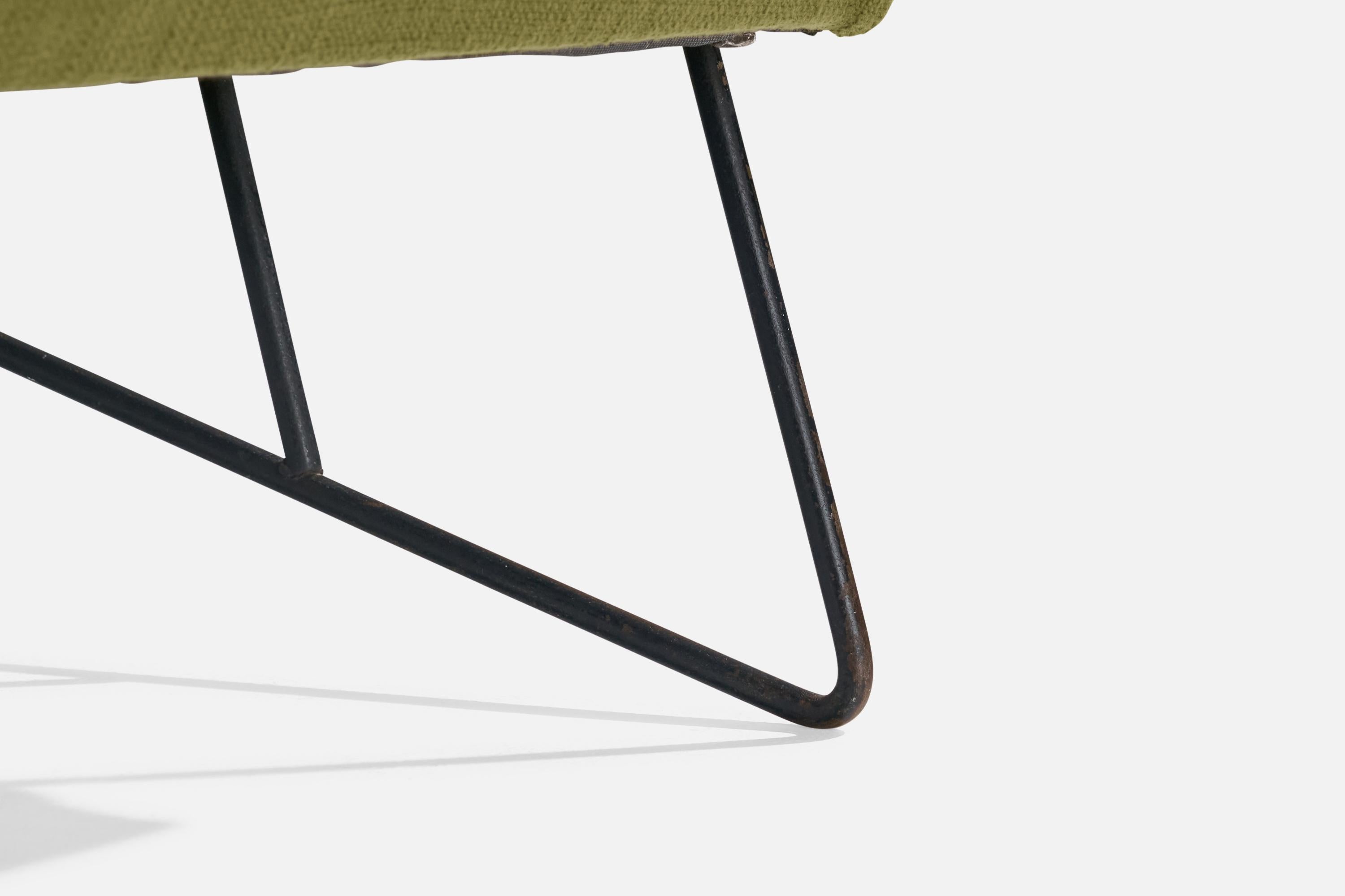 Designer américain, chaise longue, fer, tissu, États-Unis, années 1950 en vente 1