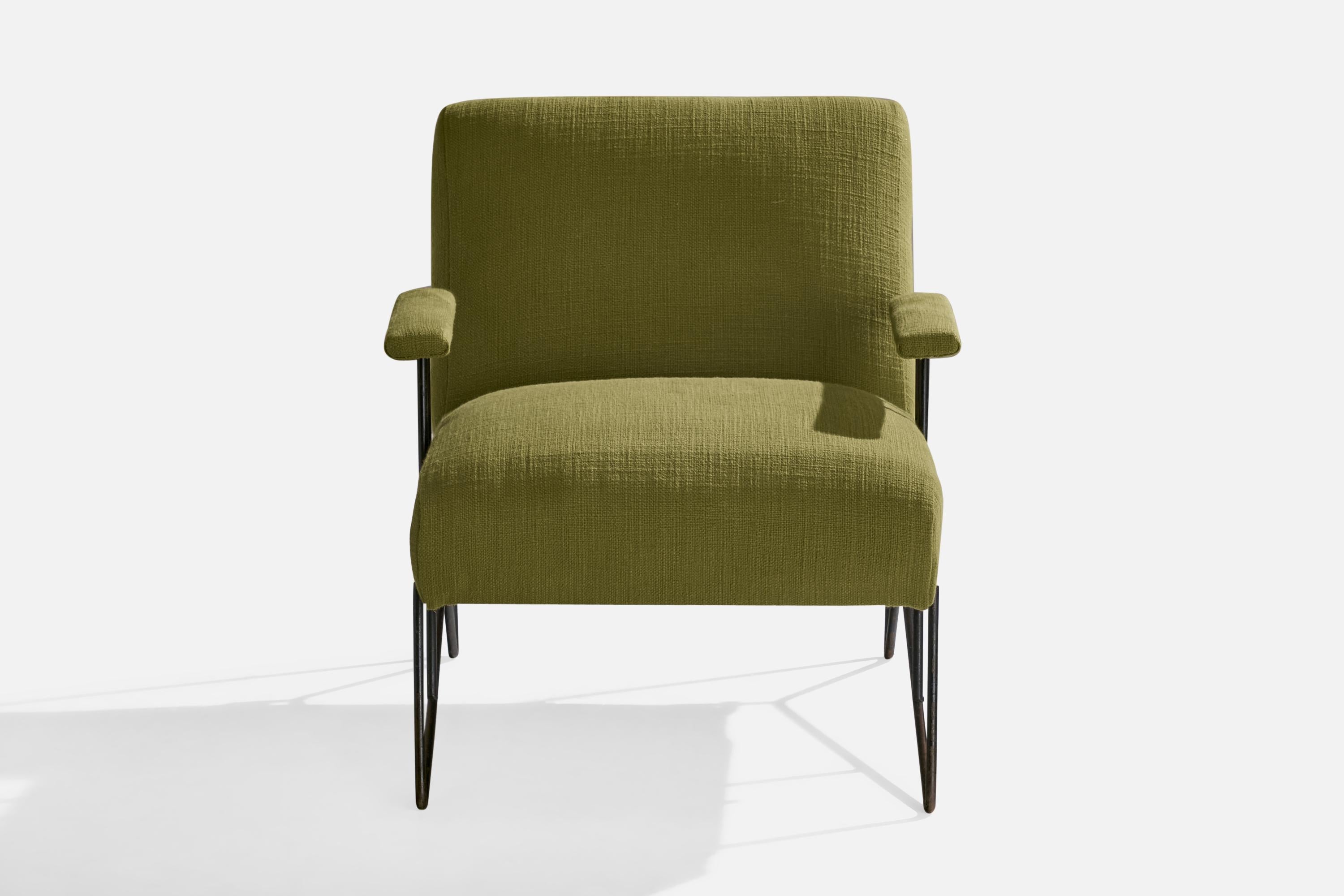 Designer américain, chaise longue, fer, tissu, États-Unis, années 1950 en vente 2