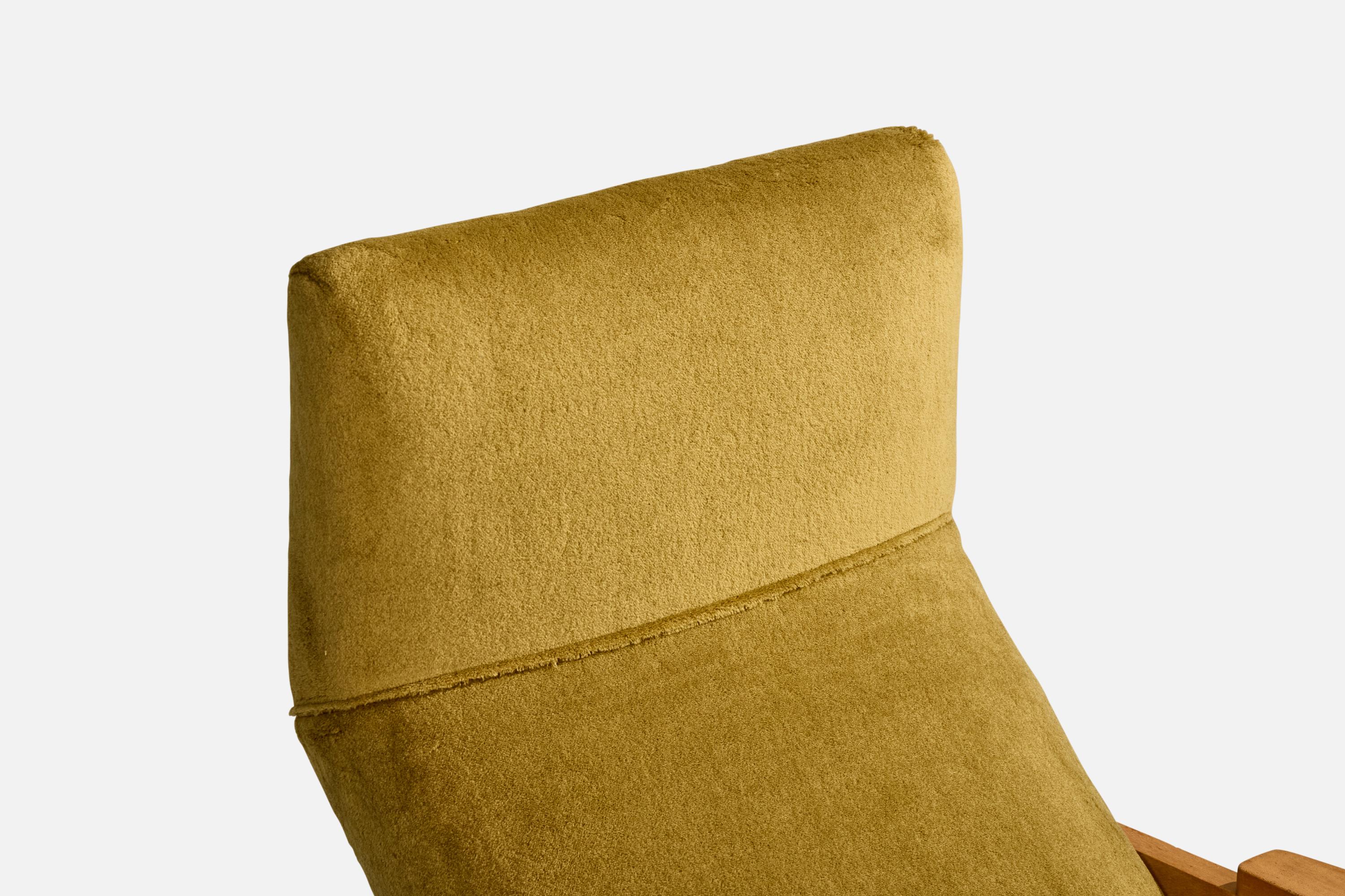 Amerikanischer Designer, Loungesessel, Holz, Samt, USA, 1950er Jahre im Angebot 2