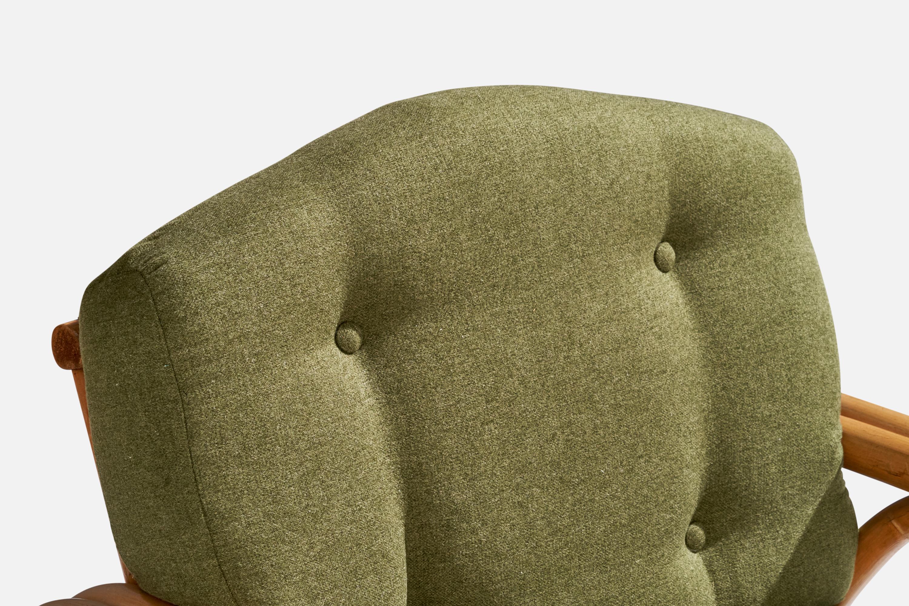 American Designer, Lounge Chairs, Bamboo, Fabric, USA, 1950s For Sale 7
