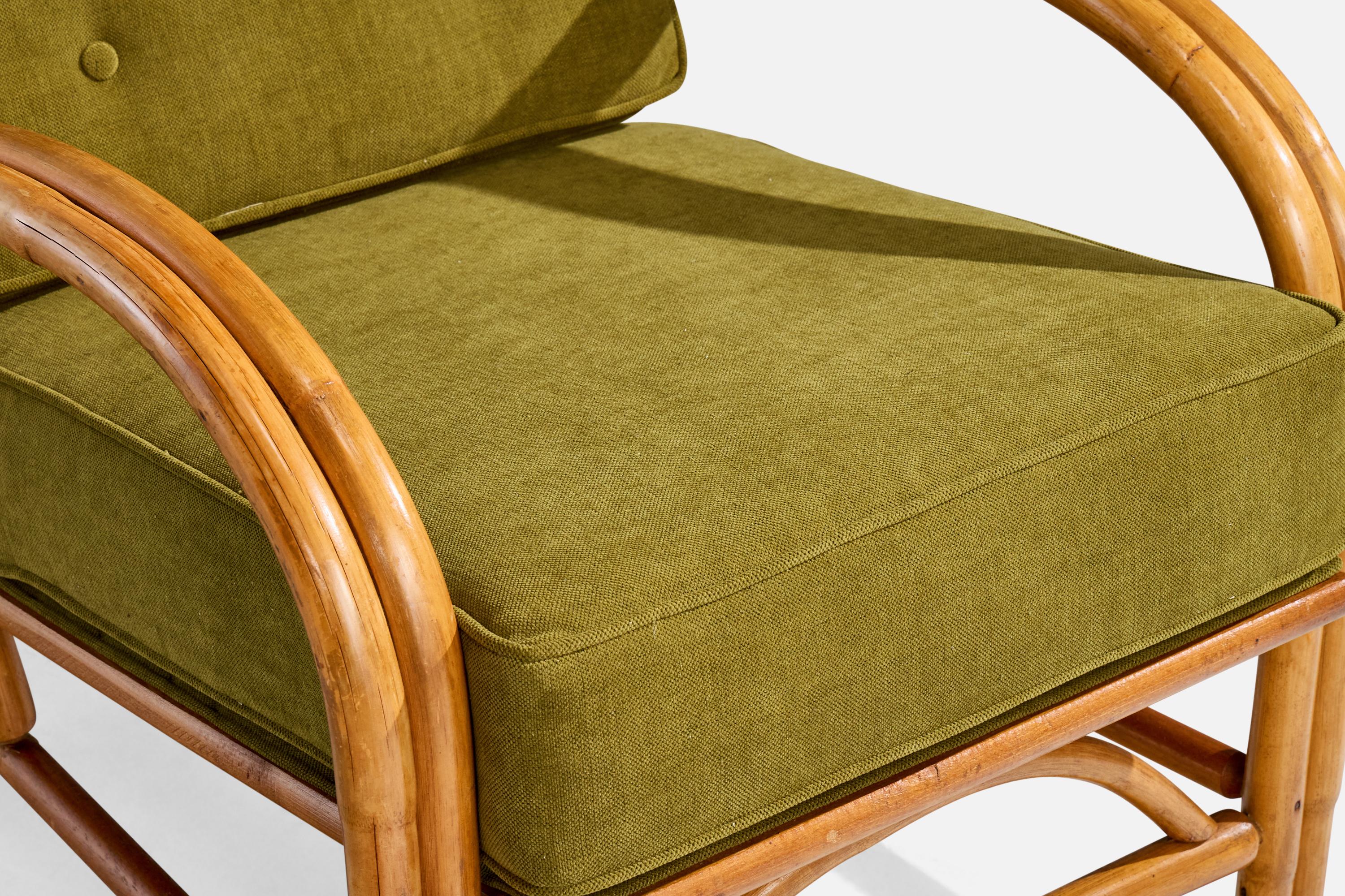 Mid-Century moderno Designer americano, Sedie da salotto, Bambù, Fabrice, USA, anni '1950 in vendita