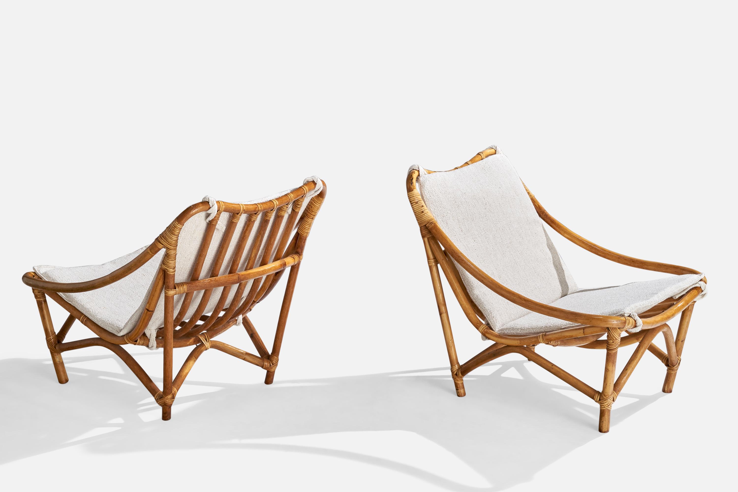 Mid-Century Modern Design/One, chaises longues, bambou, rotin, tissu, USA, années 1950