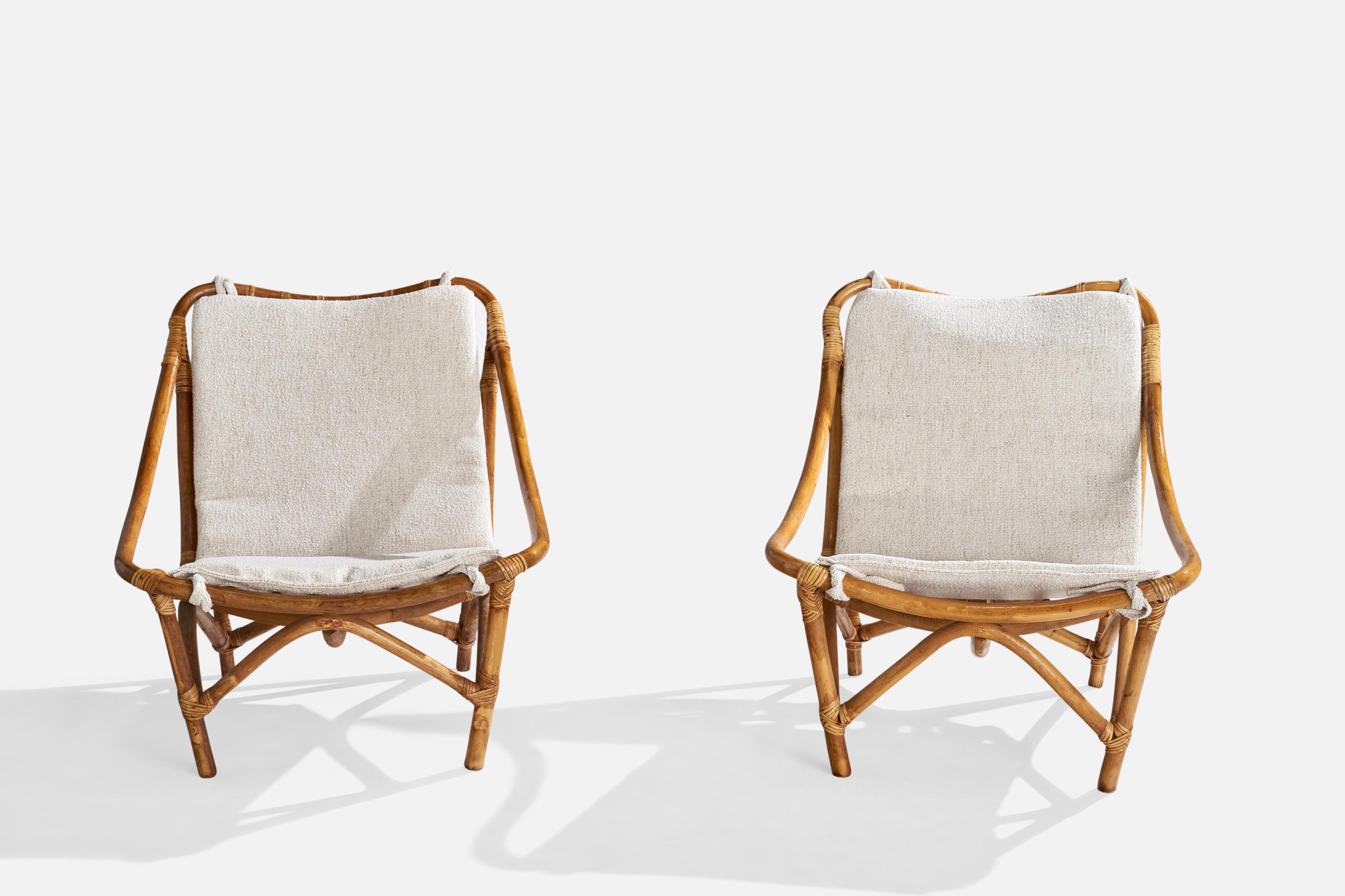 Américain Design/One, chaises longues, bambou, rotin, tissu, USA, années 1950 en vente