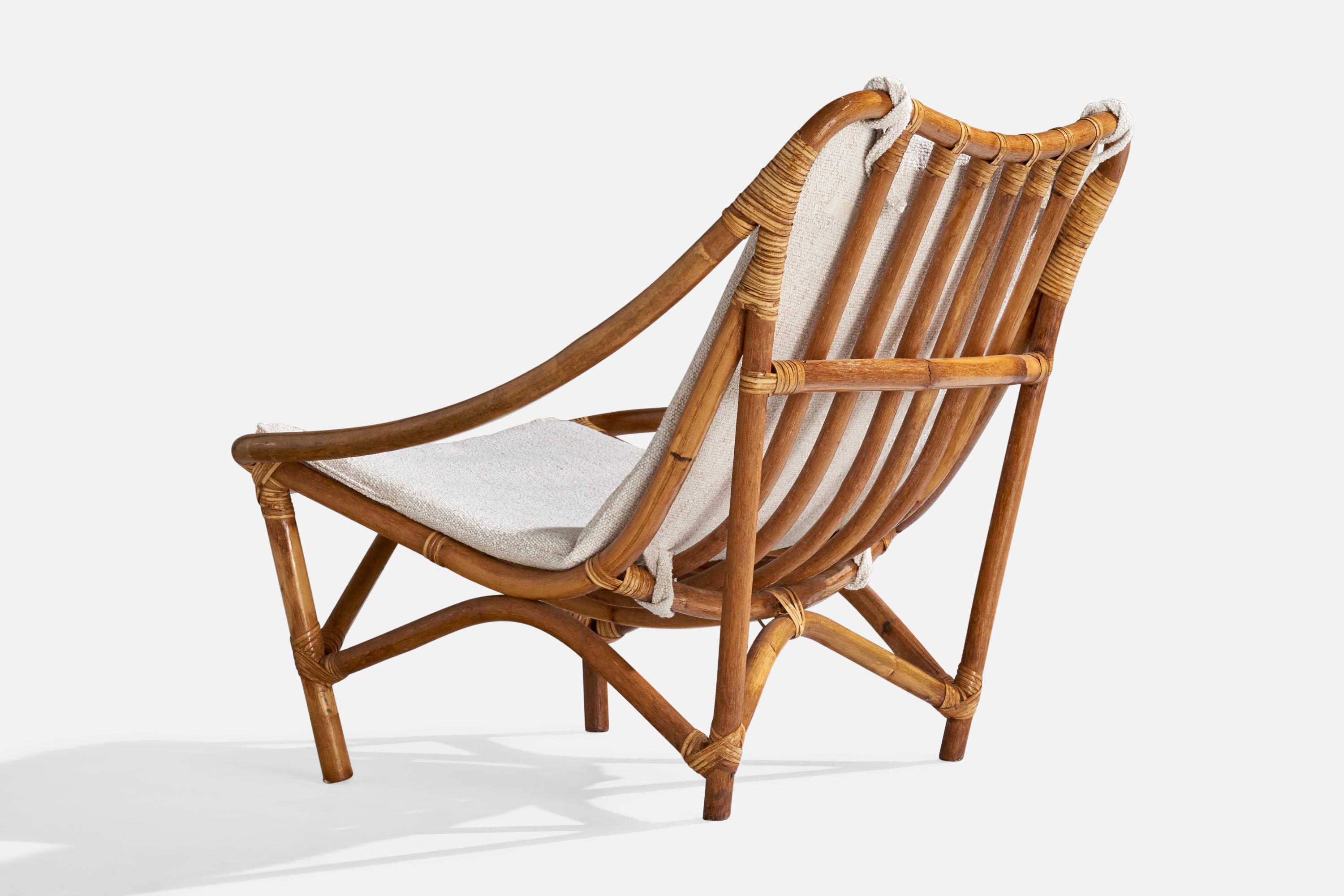 Milieu du XXe siècle Design/One, chaises longues, bambou, rotin, tissu, USA, années 1950 en vente