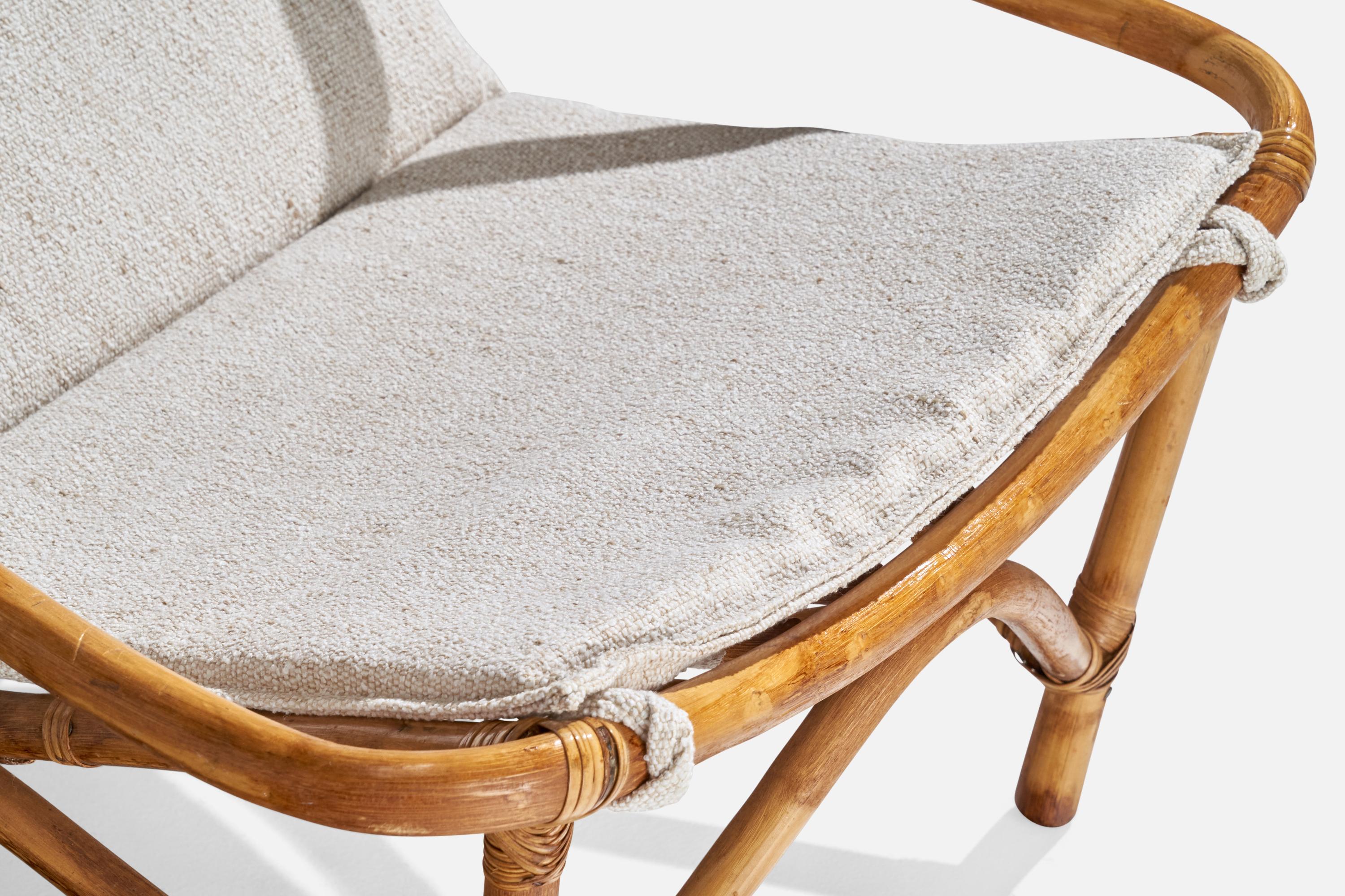 Milieu du XXe siècle Design/One, chaises longues, bambou, rotin, tissu, USA, années 1950
