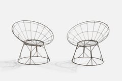 American Designer, Lounge Chairs, Iron, USA, 1950s