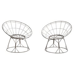 American Designer, Lounge Chairs, Iron, USA, 1950s