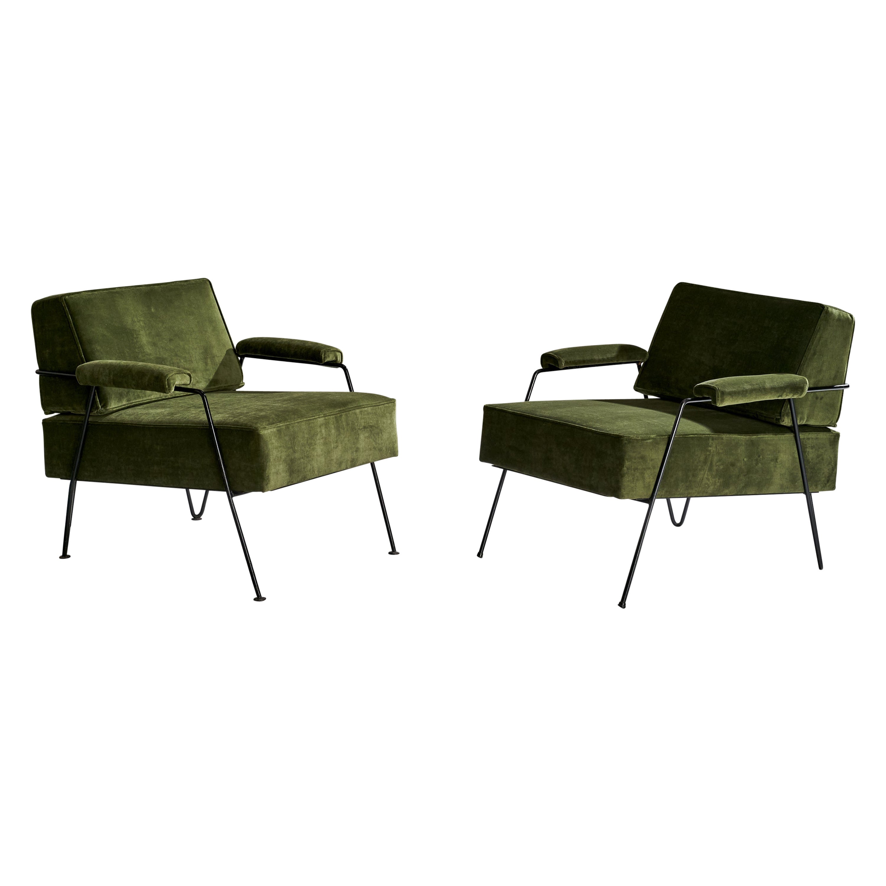 American designs, chaises longues, fer, velours, États-Unis, années 1950