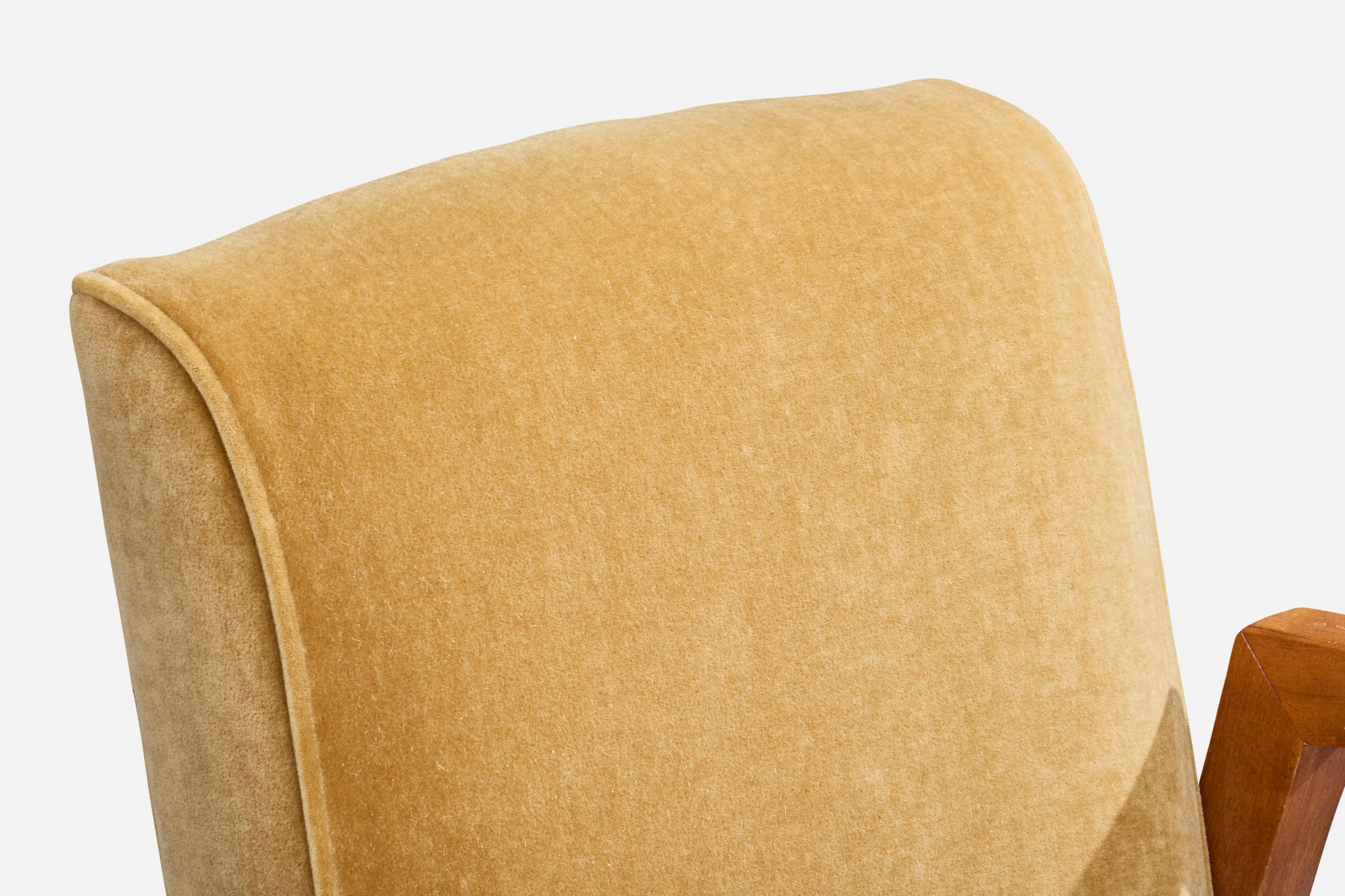 Diseñador americano, Sillas de salón, Madera, Bambú, Terciopelo, EE.UU., Años 50 en venta 3
