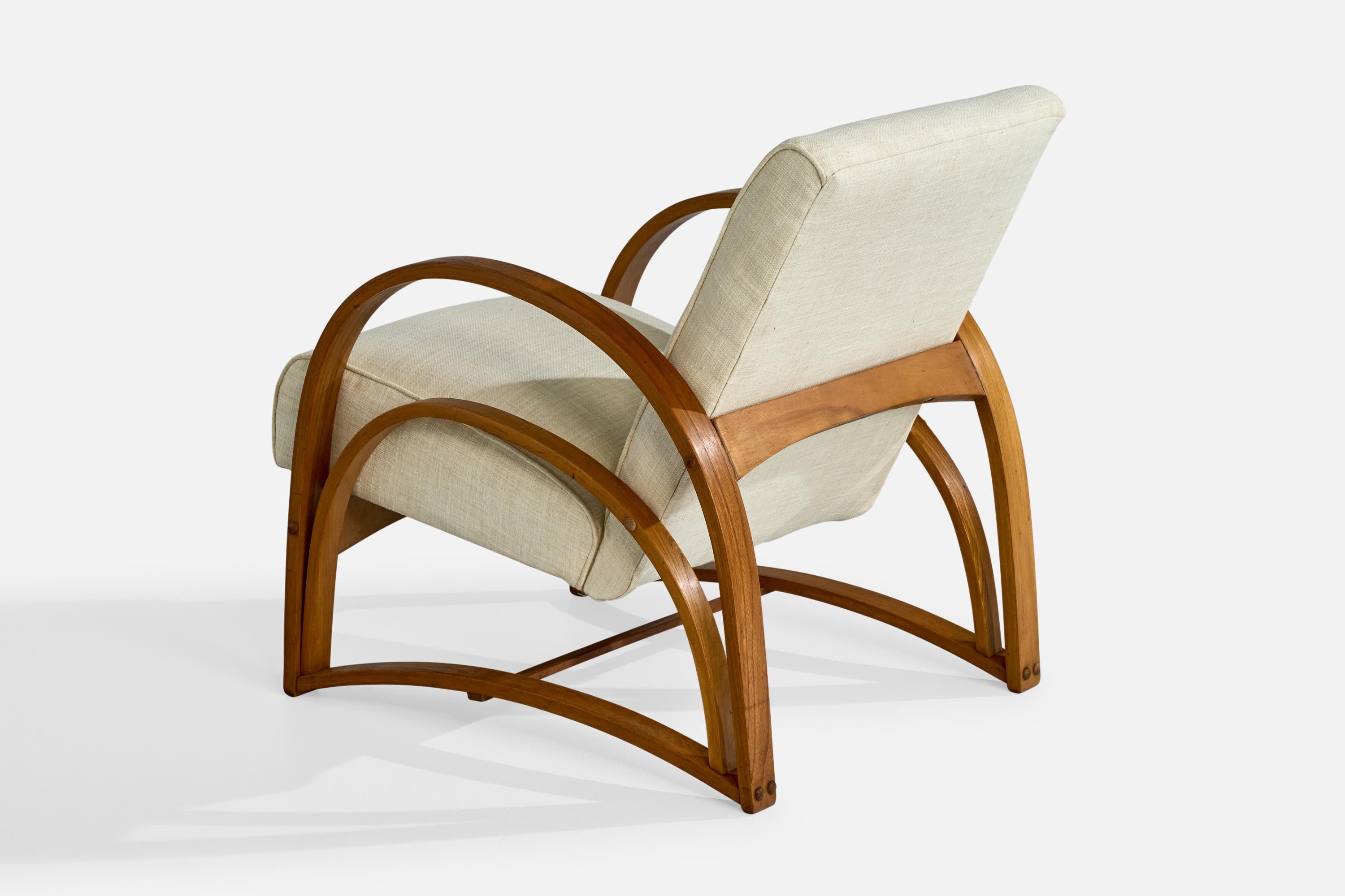 Metà XX secolo Designer americano, Sedie da salotto, Wood, Fabrice, USA, anni '1950 in vendita