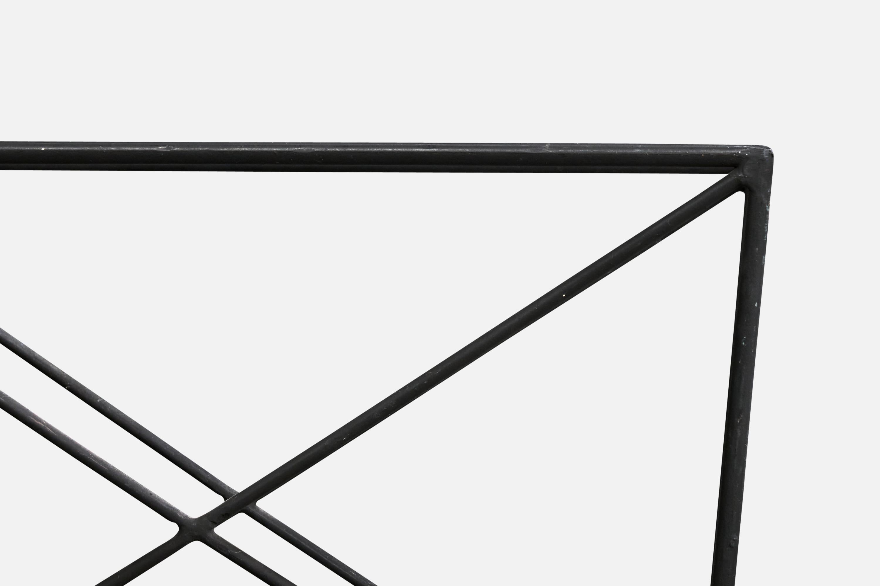 American designer, Magazine Stand, Iron, Wood, USA, 1950s For Sale 1