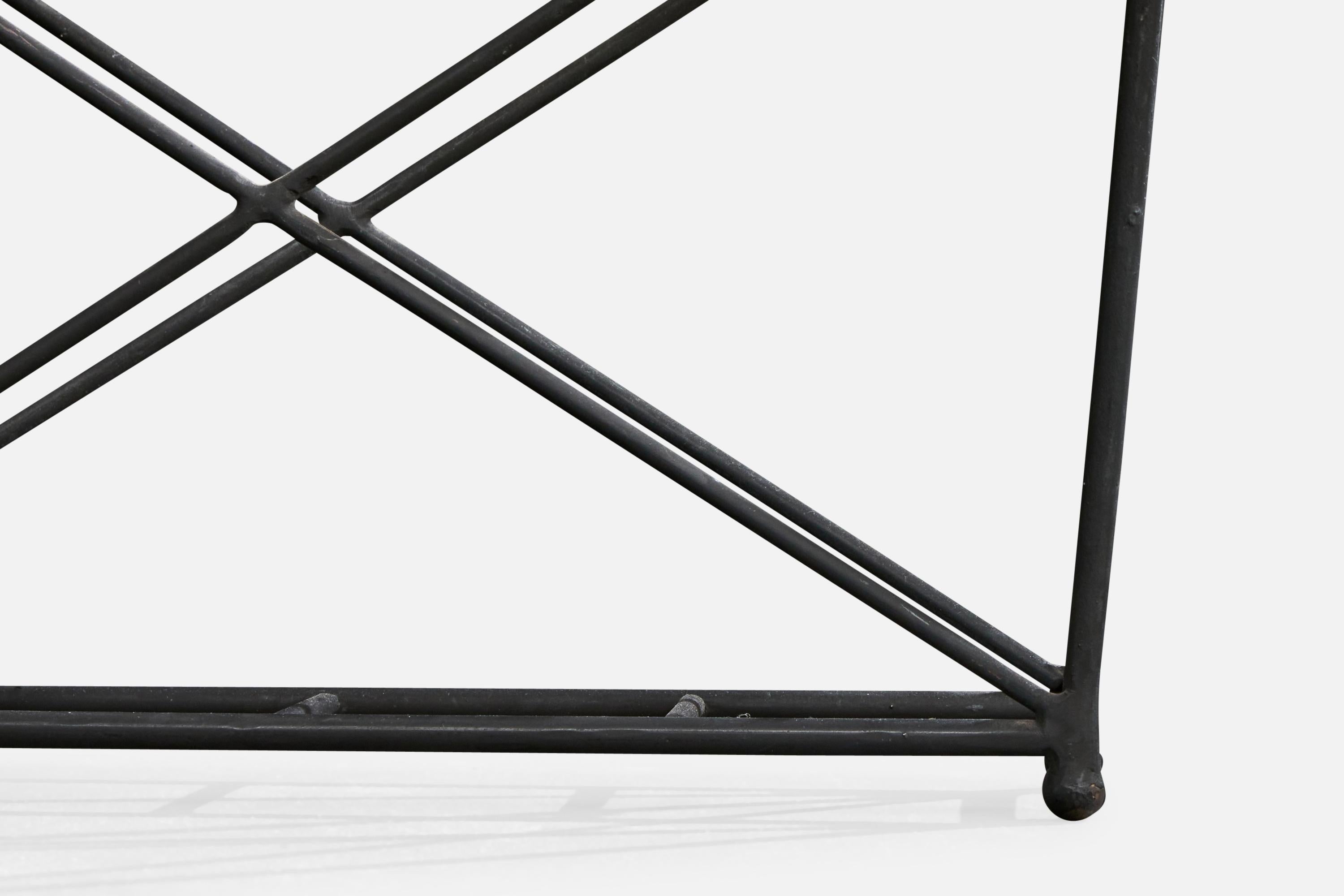 American designer, Magazine Stand, Iron, Wood, USA, 1950s For Sale 2