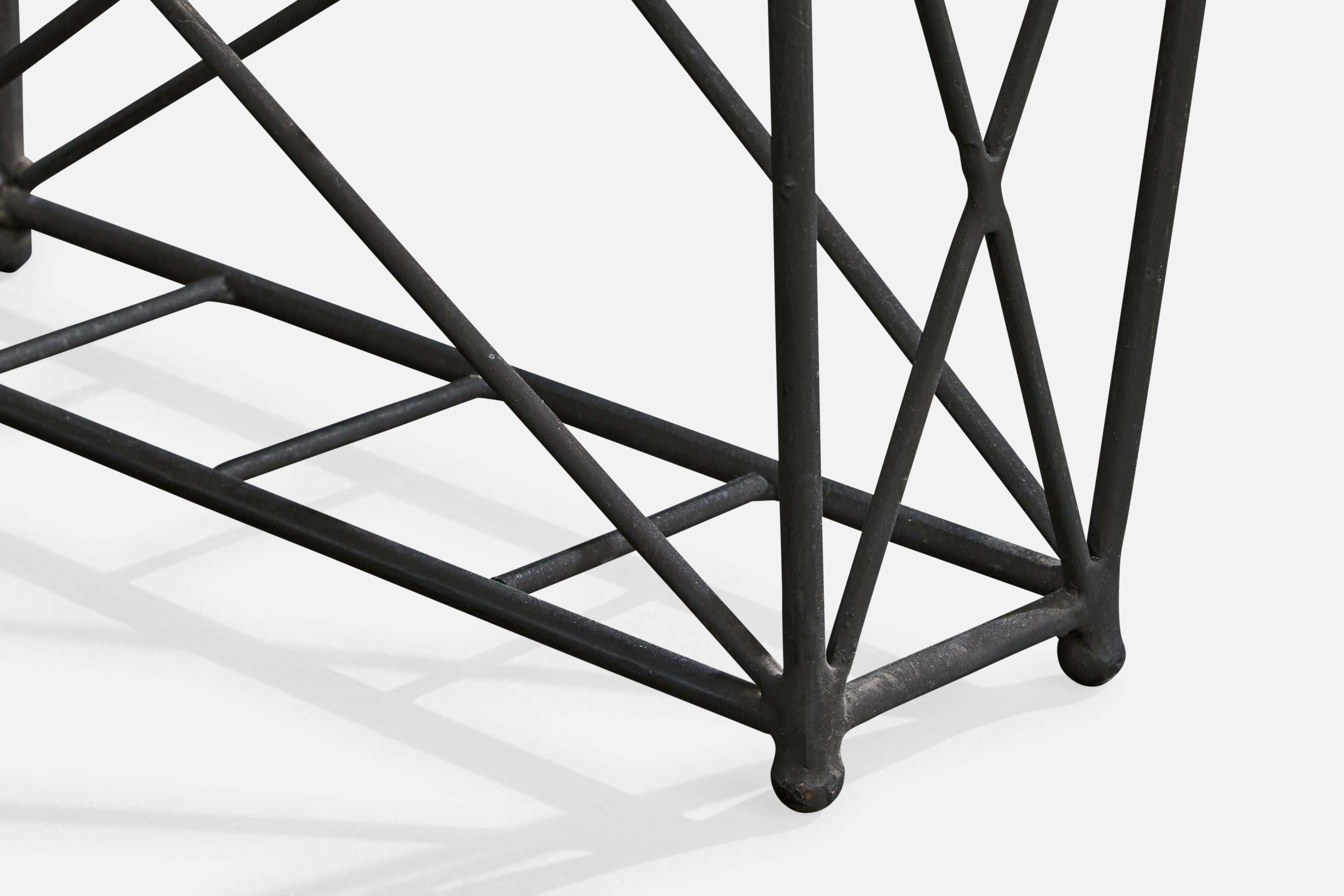 American designer, Magazine Stand, Iron, Wood, USA, 1950s For Sale 4