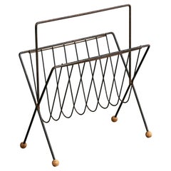 American designer, Magazine Stand, Iron, Wood, USA, 1950s