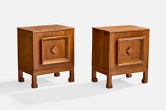 Amerikanischer Designer, Nachttische, Nussbaum, USA, 1950er Jahre