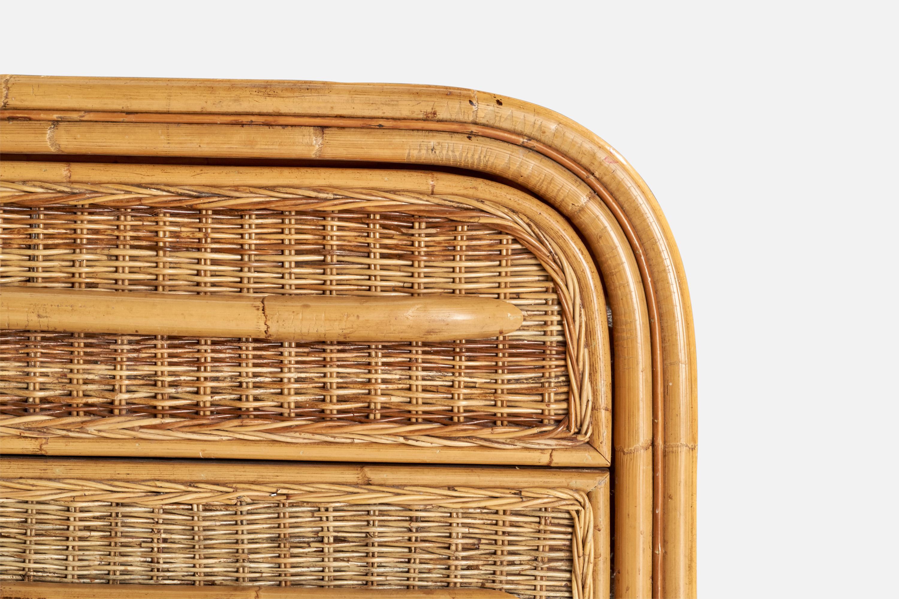 American Designer, Nightstands, Rattan, Bamboo, USA, 1980s For Sale 1