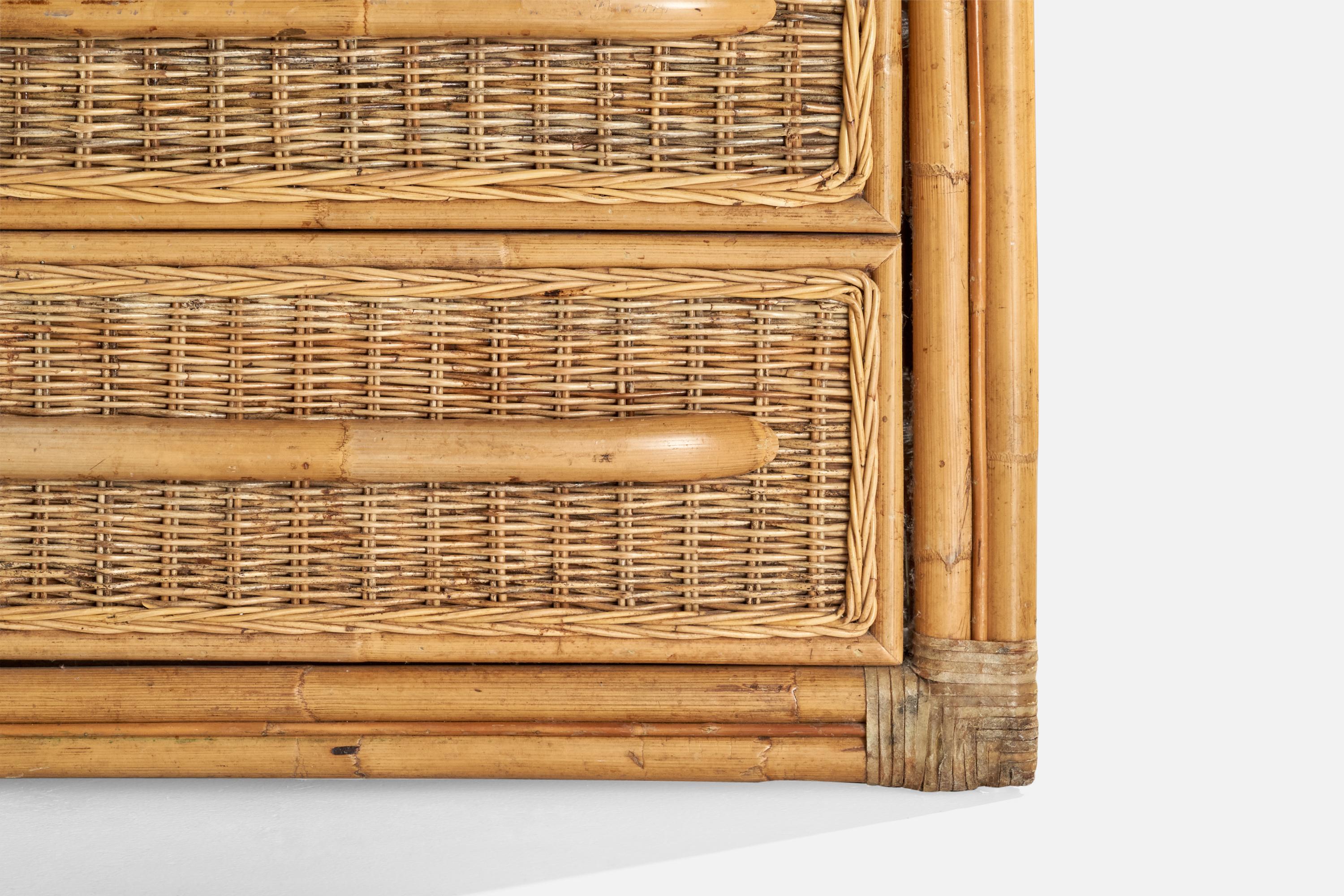 American Designer, Nightstands, Rattan, Bamboo, USA, 1980s For Sale 2