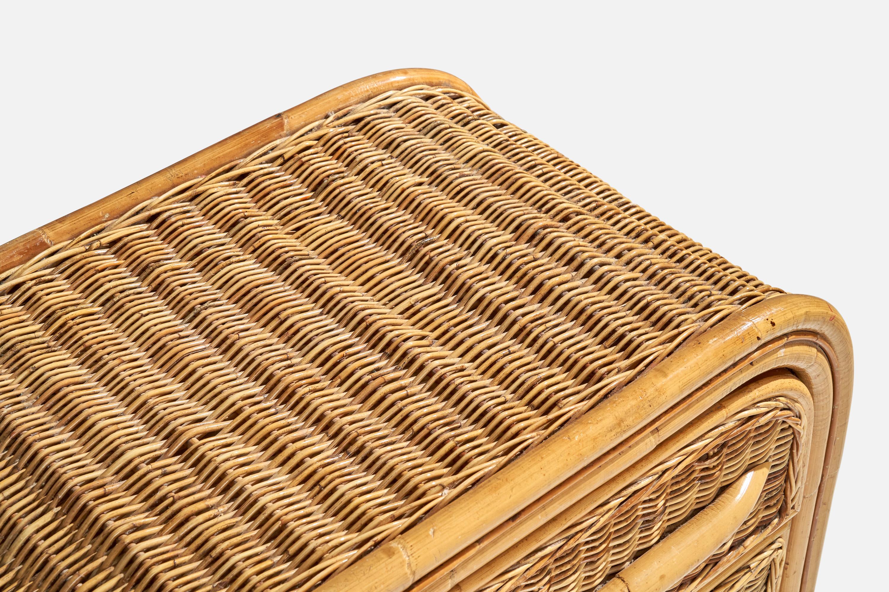 American Designer, Nightstands, Rattan, Bamboo, USA, 1980s For Sale 5