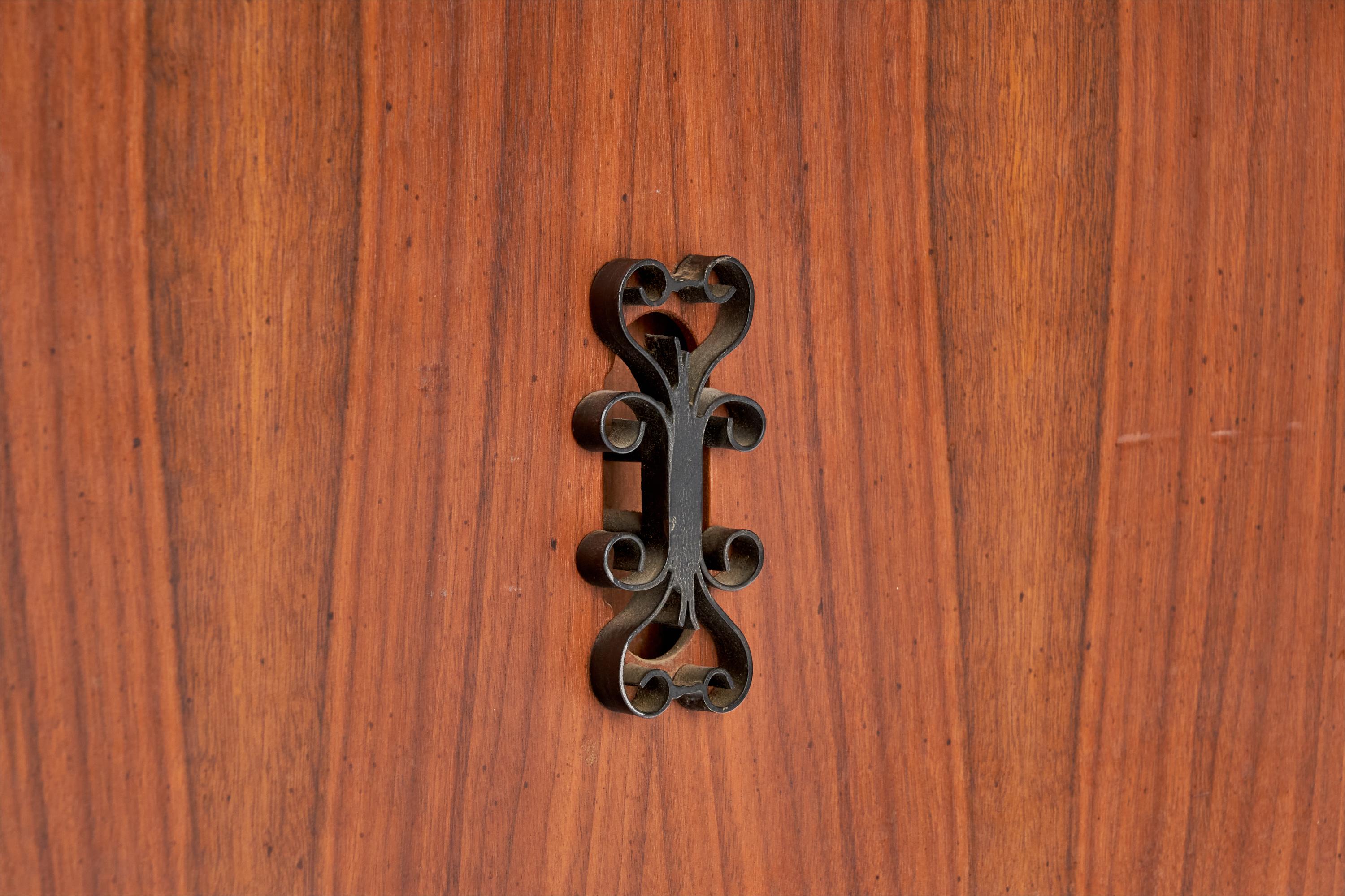 American Designer, Nightstands, Walnut, Iron, USA, 1950s 6