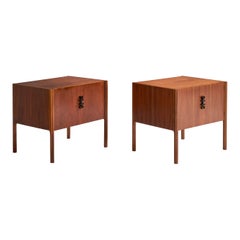 American Designer, Nightstands, Walnut, Iron, USA, 1950s