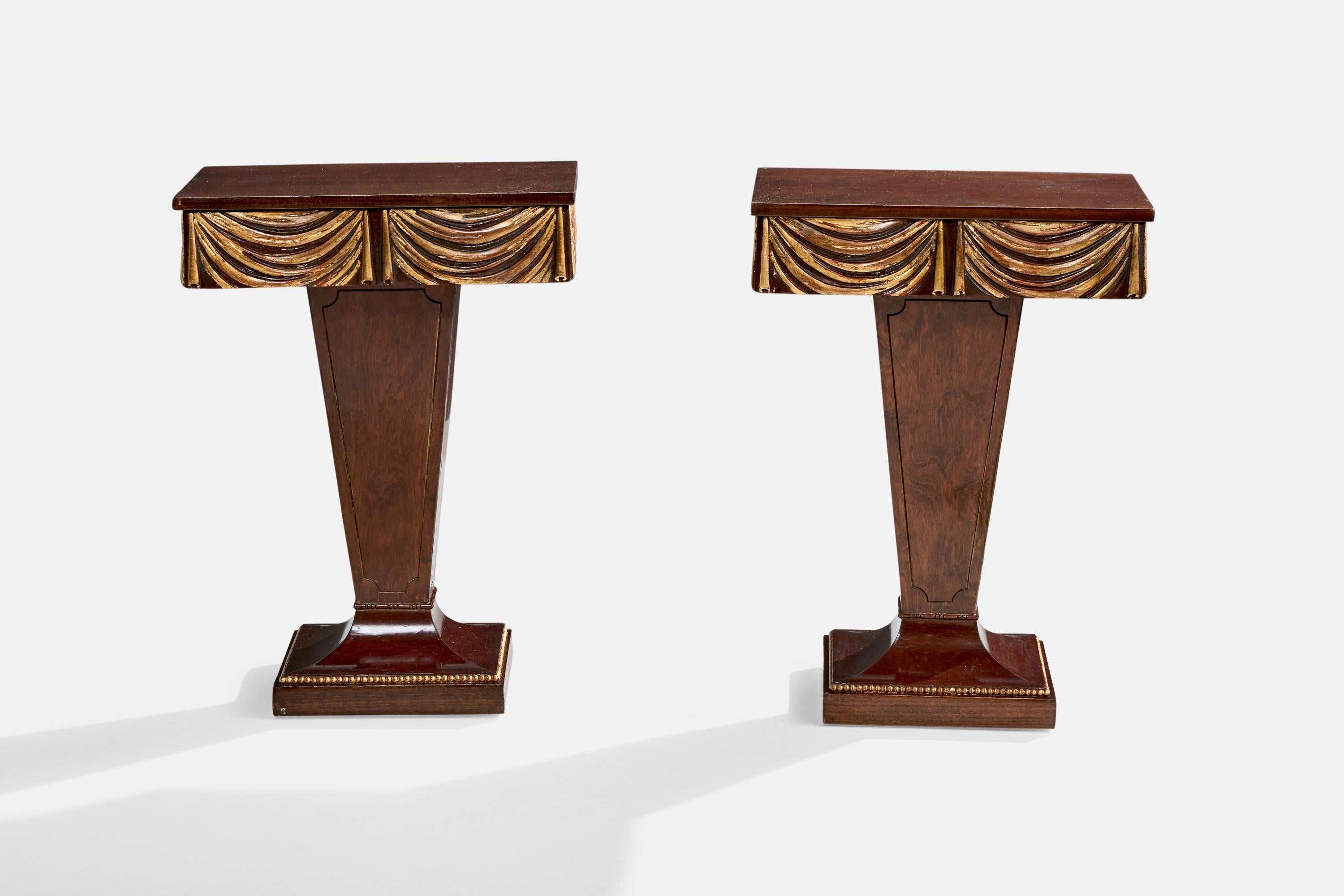 Américain Designer américain, Tables de nuit, Wood, USA, années 1940 en vente