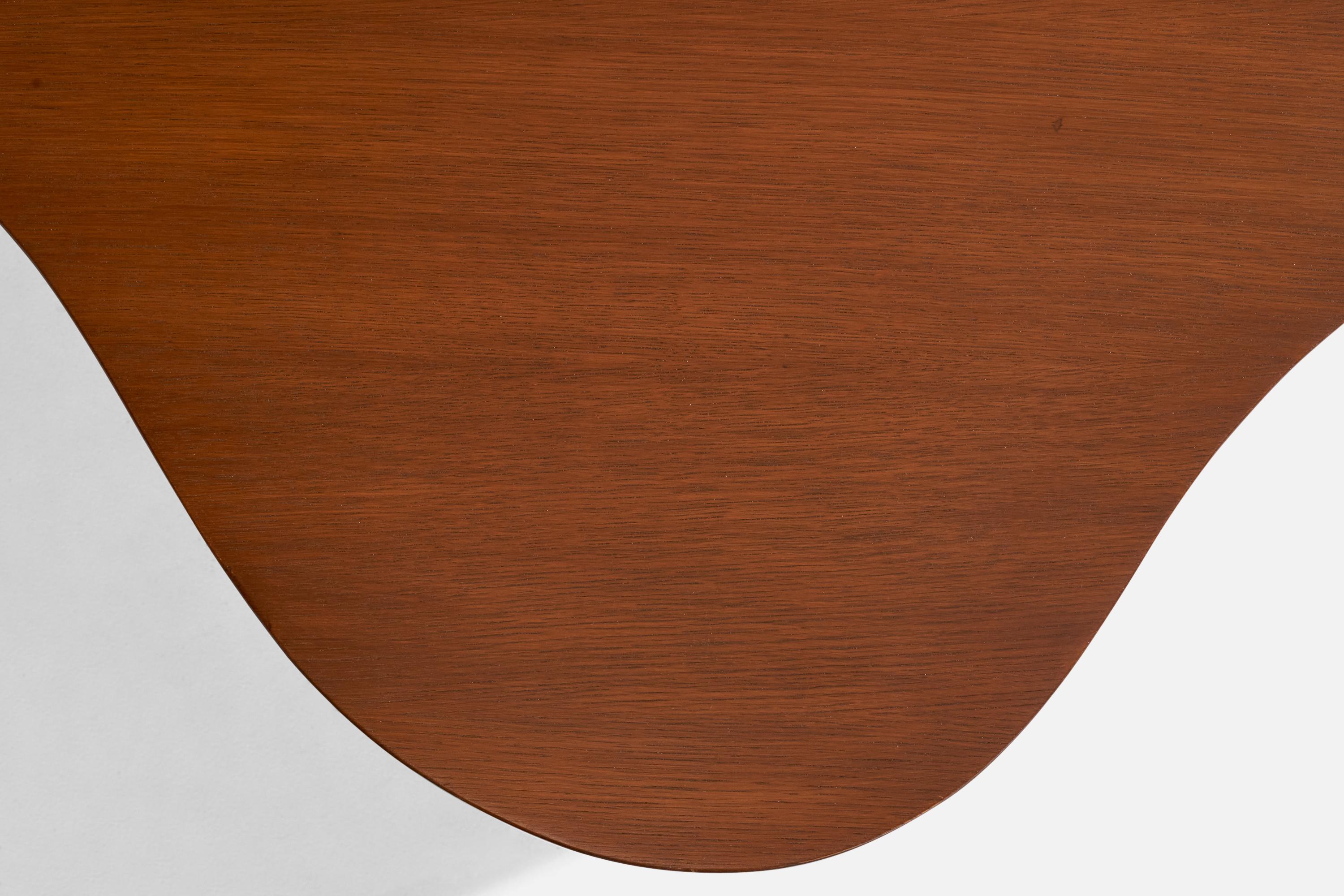 Designer américain, table basse organique, noyer, Oak, États-Unis, années 1960 en vente 3