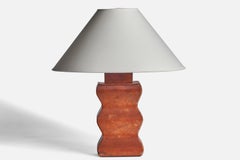 Designer americano, lampada da tavolo organica, pelle, USA, anni '40