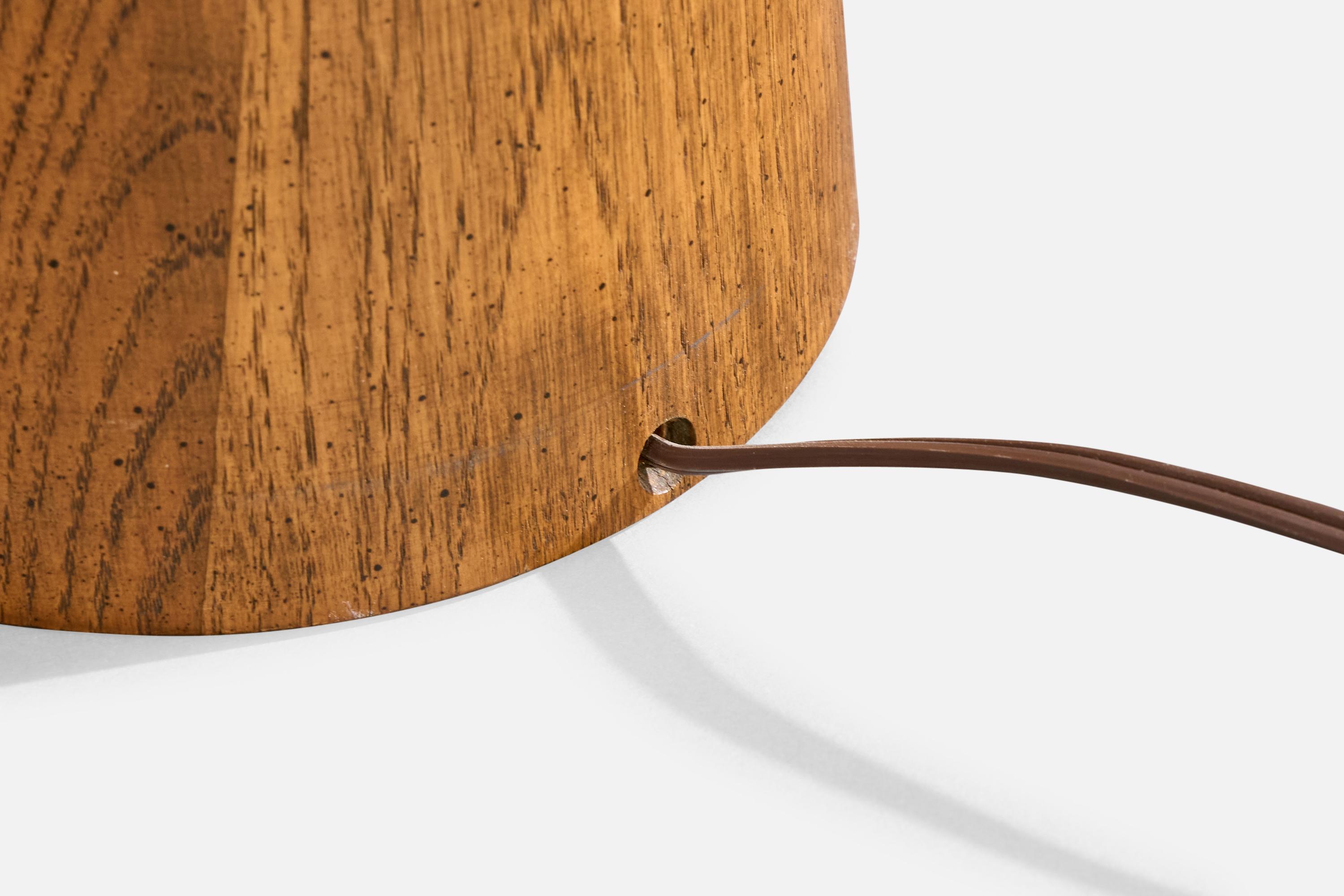 Designer americano, Coppia di lampade da tavolo, Oak, Stati Uniti, anni '50 in vendita 2